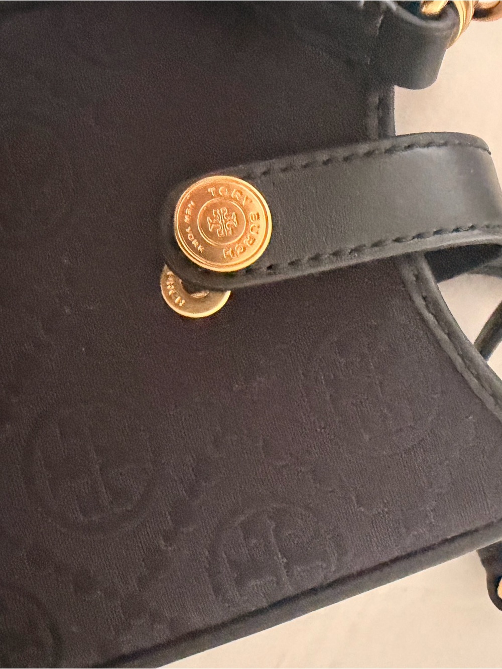 Tory Burch Black Crossbody with Gold Logo Snap Closure - Picture 6 of 12